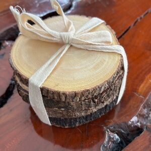 Wooden slice coasters (4)